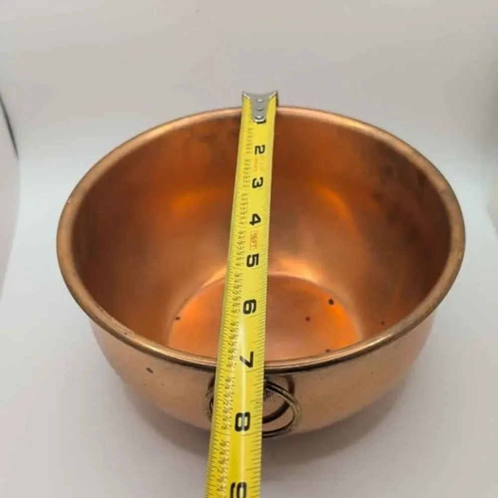 Vintage Atlas Metal Spinning Co Copper Mixing Bowl 7